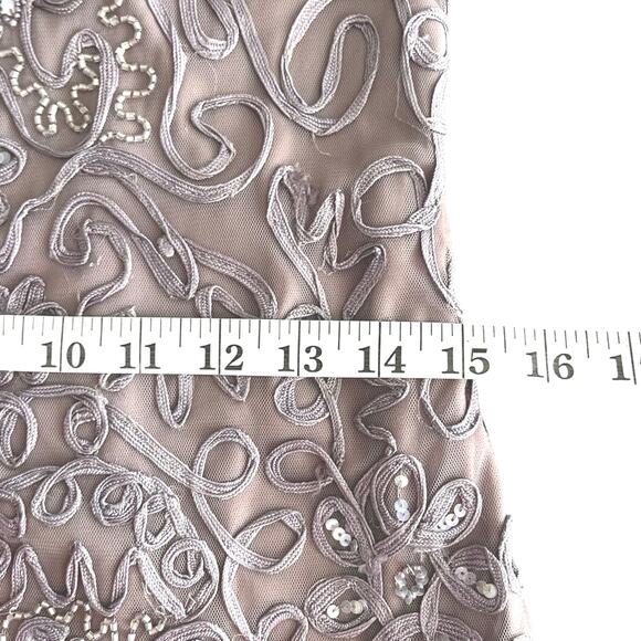 JS Collections Formal Embellished Soutache Sequin Dress 6 V-Neck Cocktail Mini - Picture 12 of 13
